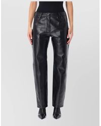 Magda Butrym - Leather High-Rise Straight-Leg Trousers - Lyst
