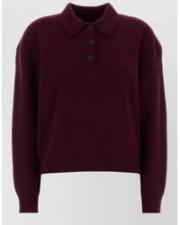 Anine Bing - Cashmere Lee Polo Shirt Button Collar - Lyst