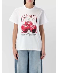 Ganni - Cherry Graphic Print Crew Neck T-Shirt - Lyst