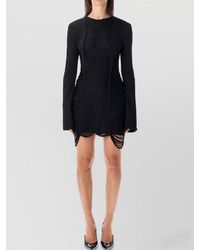 The Attico - Fringe Long-Sleeve Mini Dress - Lyst