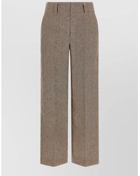 Brunello Cucinelli - Checked Cigarette Trousers Belt Loops Side Pockets - Lyst