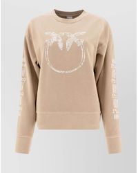 Pinko - Cotton Logo Print Sweatshirt - Lyst