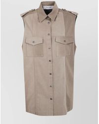 Golden Goose - Cotton Denim Sleeveless Shirt Dress - Lyst