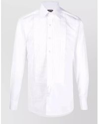 Tom Ford - Evening Shirt Point Collar Pleated Front - Lyst