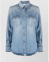 Chloé - Denim Long-Sleeve Shirt - Lyst