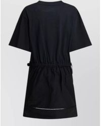 Moncler - Short Sleeve Dress Elastic Waistband Detail - Lyst