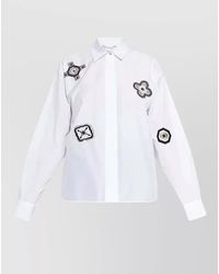 Max Mara - Shirt Pointed Collar Long Sleeves Applique Embroidery - Lyst