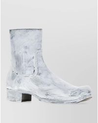 Maison Margiela - Printed Leather Ankle Boots - Lyst