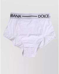 Dolce & Gabbana - Cotton High-Rise Logo-Waistband Briefs - Lyst