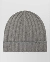Brunello Cucinelli - Ribbed Beanie Hat Folded Cuff Detail - Lyst