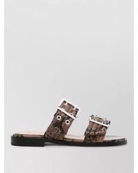 Ganni - Lace Sandals Open Toe Flat Sole - Lyst
