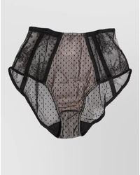 Dolce & Gabbana - Sheer Polka Dot Lace High Waist Briefs - Lyst