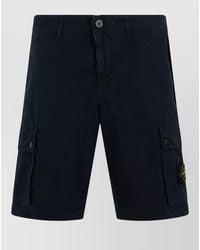 Stone Island - Cotton Knee-Length Cargo Shorts - Lyst