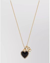 Dolce & Gabbana - Heart Shaped Pendant Necklace Rhinestone Embellishments - Lyst