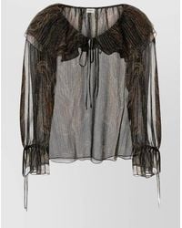 Saint Laurent - Off-Shoulder Blouse - Lyst