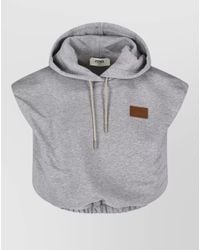 Fendi - Hooded Sleeveless Top Drawstring Hem - Lyst