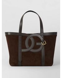 Dolce & Gabbana - Small Shopping Suede Tote Bag - Lyst