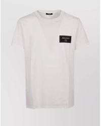 Balmain - Cotton Slim-Fit Logo-Patch T-Shirt - Lyst