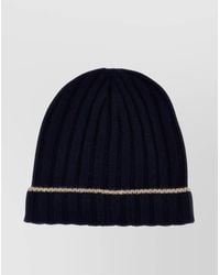 Brunello Cucinelli - Folded Brim Ribbed Texture Contrast Trim - Lyst