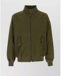 Baracuta - High Collar Polyester Blend Jacket With Flap Pockets - Lyst