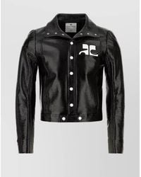 Courreges - Vinyl Blazer With Cropped Length And Structured Shoulders - Lyst