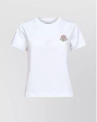 Moncler - Round-Neck T-Shirt With Logo Patch Detail - Lyst