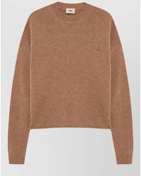 Autry - Wool Cropped Logo Embroidered Sweater - Lyst