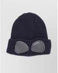 C.P. Company - Cable Knit Beanie With Folded Brim And Goggle - Lyst