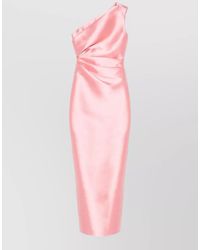 Solace London - Kira One Shoulder Satin Maxi Dress - Lyst