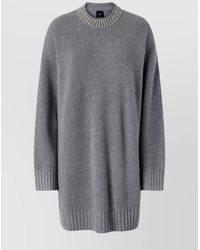 Pinko - Relaxed Fit Knee-Length Dress With Embellished Neckline - Lyst