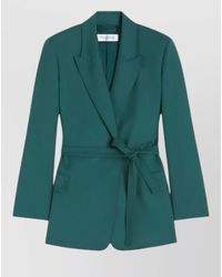 Max Mara - Tailored Jacket Belted Waist Flap Pockets - Lyst