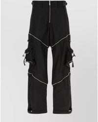 Off-White c/o Virgil Abloh - Nylon Mid-Rise Wide-Leg Cargo Trousers - Lyst