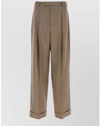 Valentino Garavani - Wool Tailored Pants Pleated Front Belt Loops - Lyst