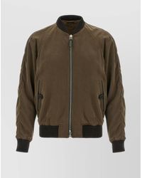 Tom Ford - Ribbed Bomber Jacket With Button Accents - Lyst