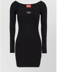 DIESEL - Ribbed Slim-Fit Off-The-Shoulder Mini Dress - Lyst
