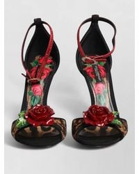 Dolce & Gabbana - Sandals In Carpet Stitch With Leopard Embroidery - Lyst