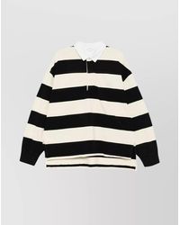 McQueen - Striped Oversized Cotton Polo Shirt - Lyst
