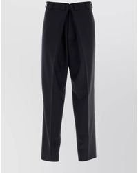 Givenchy - Wide-Leg Wool Blend Pant With Pockets And Pleats - Lyst