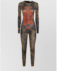 Jean Paul Gaultier - Graphic Print Full-Length Dress With Long Sleeves - Lyst