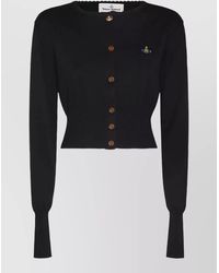 Vivienne Westwood - Bea Cropped Cardigan Ribbed Cuffs Scalloped - Lyst