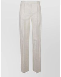 Max Mara - High Waist Straight Leg Pleated Pants - Lyst