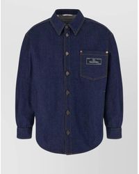 Valentino Garavani - Denim Shirt With Long Sleeves And Chest Pocket - Lyst