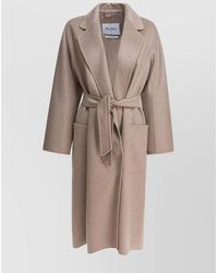 Max Mara - Waist Belted Long Sleeves Front Pockets Lapels - Lyst