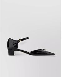 Prada - Leather Pumps With Ankle Strap And Pointed Toe - Lyst