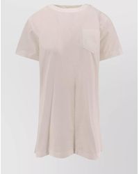 Sacai - Draped Cotton Inserts Dress With Back Ruffle - Lyst