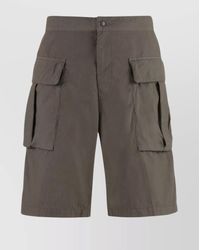 Aspesi - Cotton Cargo Knee Length Bermuda Shorts - Lyst