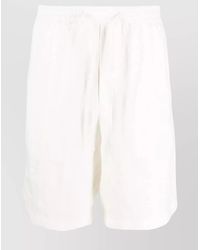 Emporio Armani - Linen Mid-Rise Straight-Leg Knee-Length Deck Shorts - Lyst