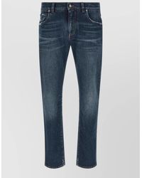 Dolce & Gabbana - Logo Patch Denim Trousers Belt Loops - Lyst