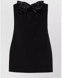 Self-Portrait - Mini Dress Bead Detailing Oversize Bow - Lyst