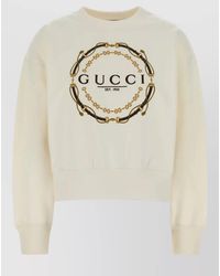 Gucci - Cotton Crew Neck Sweatshirt Ribbed Trims - Lyst